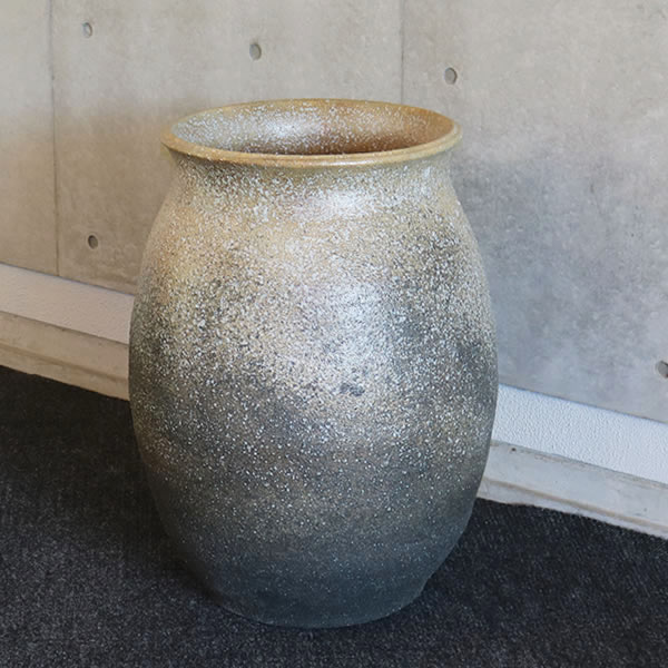 大壷 信楽焼 つぼ 大ツボ 陶器 つぼ 花瓶 しがらき焼き 大きい ツボ やきもの 玄関 和風 花入れ 花器 青色 大型 特大 ha-0216