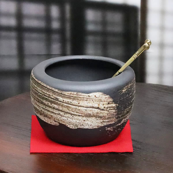 mmm 信楽焼陶器 火鉢 手あぶり 灰皿 直径２２cm 火鉢セット 5種6点セット 陶器 手あぶり 和風 灰皿 五徳・火鉢