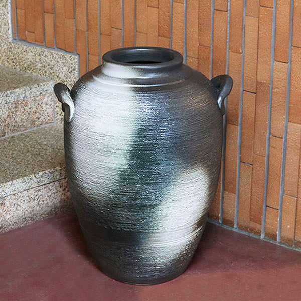 【美品】三耳壺　壺　傘立て Amazon｜花束収納バケツ、磁器製傘立て、ヴィンテージ陶器製傘