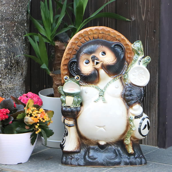 ㊻信楽焼　たぬき　置物　縁起物 楽天市場】【11月1日限定11%OFFクーポン】信楽焼 15号福々狸