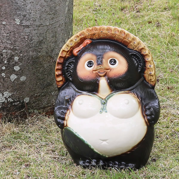 信楽焼 和風 おしゃれ  13号メス狸  たぬき  開運 縁起物 タヌキ 陶器 置物 しがらきやき 焼き物 狸 商売繁盛 家内安全 金運 ta-0219