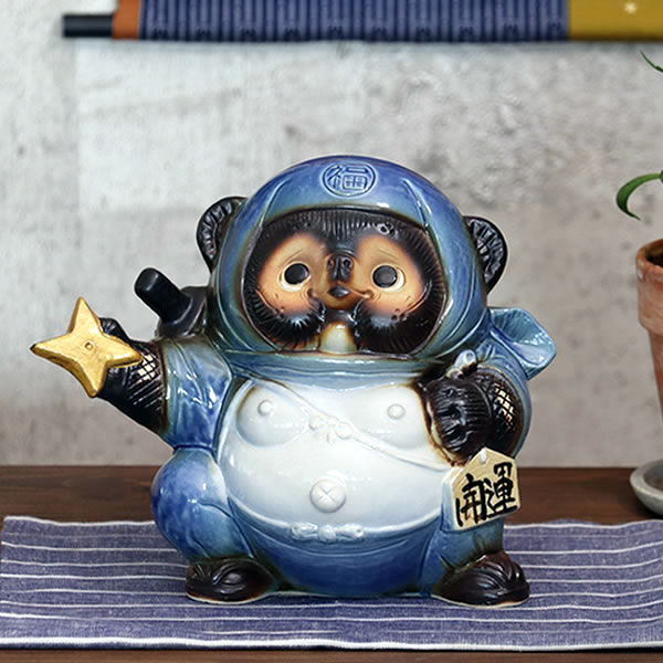分福たぬき堂　6連 Amazon.co.jp: 信楽焼 たぬき【6号オス丸福々タヌキ ta-0332