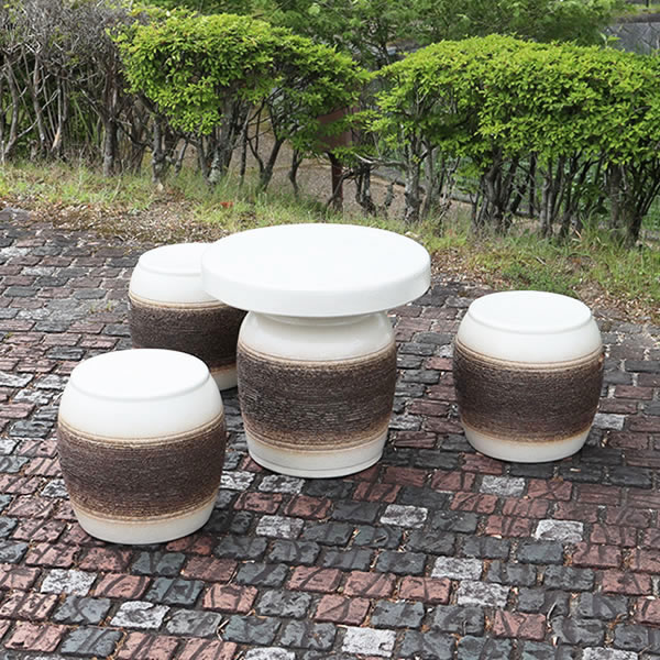 宝福寿吉 信楽焼 青窯肌 ガーデンテーブルセット 直径４６cm 楽天市場】【今だけポイント10倍】送料無料 14号信楽焼ガーデン