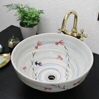 信楽焼 手洗い鉢 手洗器 洗面シンク 洗面用設備 お洒落 洗面ボール 洗面鉢 洗面シンク 陶器 設置 洗面ボウル 洗面台 洗面ボール お手入れ 簡単 Diy 洗面台 信楽焼 和風 おしゃれ 手描き金魚絵手洗い鉢 洗面鉢 お洒落 洗面器 手洗器 手洗鉢 洗面ボール 洗面シンク 陶器