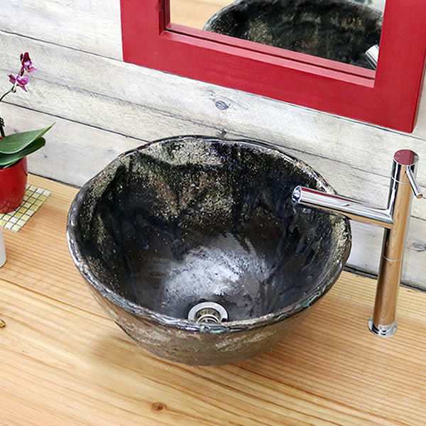 【今だけ限定10%OFFクーポン】手洗い鉢 陶器洗面 信楽焼 洗面ボウル 手洗器 洗面ボール トイレ用 手洗鉢 陶器 洗面鉢 鉢 手洗い器 鉢 洗面シンク 洗面器 洗面台 ボール 和風 やきもの しがらき 洗面 陶器鉢 tr-2262