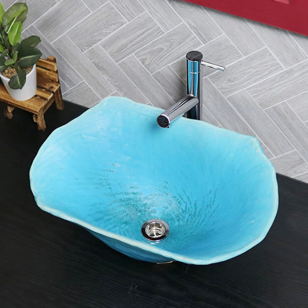 【今だけ限定10%OFFクーポン】青 手洗い鉢 陶器洗面 信楽焼 洗面ボウル 手洗器 洗面ボール 手洗鉢 陶器 洗面鉢 鉢 手洗い器 洗面シンク 洗面器 洗面台 ボール 和風 やきもの しがらき 長角型 長方形 tr-4134
