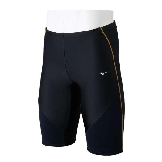 【送料無料】ミズノ アクアフィットネス用EZ SWIM ハーフスパッツ ブラック×ゴールド Mizuno N2JBC12195
