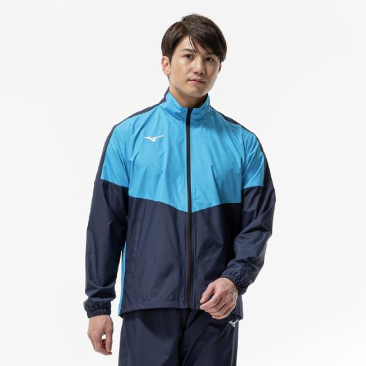 ミズノ ウィドブレーカージャケット ディーバブルー×ディープネイビー Mizuno 32MEC12024