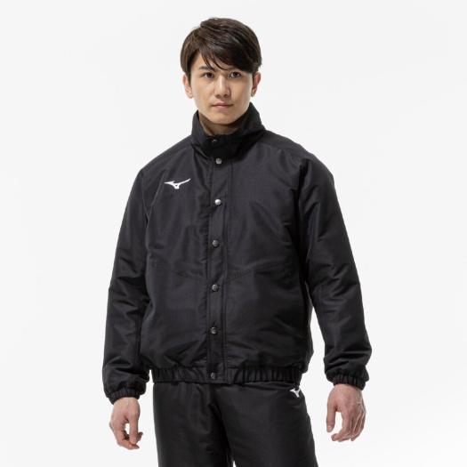 【貨物輸送無料】ミズノ 吸湿熱のある状態 ブレスサーモ中綿ウォーマージャケット 黒いこと Mizuno 32MEC55109