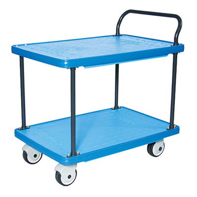 トラスコ TRUSCO オレンジブック 業務用 MKP樹脂製運搬車 片袖2段タイプ ブルー MKP-154P-B 855-5504|看板のサインシティ 店