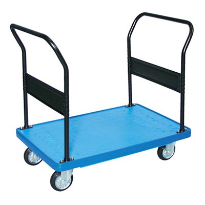 トラスコ TRUSCO オレンジブック 業務用 MKP樹脂製運搬車 ゴムキャスター ブルー MKP-303-B 855-5521