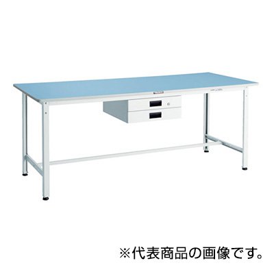 トラスコ TRUSCO 業務用 軽量作業台 薄型2段引出し付 ダークグレー 1800X900X740mm BER-1890UDK2 856-3889