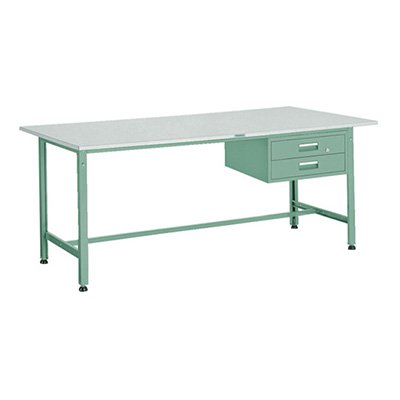 トラスコ TRUSCO オレンジブック 業務用 軽量作業台 2段引出し付 グリーン 900X600X740mm AE-0960F2 278-4459