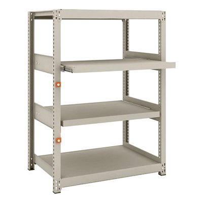 トラスコ TRUSCO スチールラック M2型軽中量棚 860×600×H1200 4段うちスライド2段 単体 M2-4362M2 149-7766