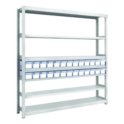 トラスコ TRUSCO スチールラック M2型軽中量棚 H1800 樹脂透明引出付 小×26 M2-6637-C26 856-3183