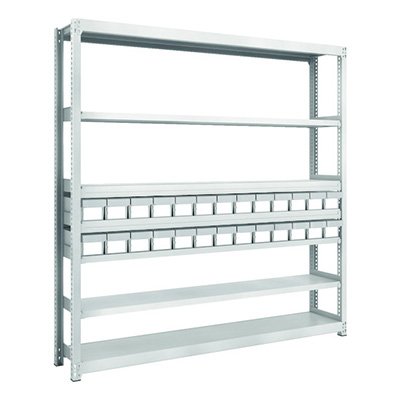 トラスコ TRUSCO スチールラック M2型軽中量棚 H1800 樹脂NG引出付 小×26 M2-6637-E26 856-3199 42,686円