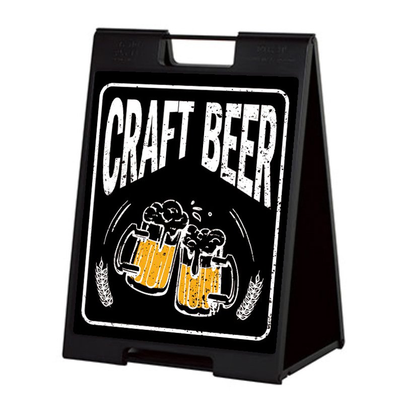 クラフトビール看板 看板 スタンド看板 立て看板 屋外 デザイン込 スタンドプレート ブラック 黒 シンプル beer SP-707_005