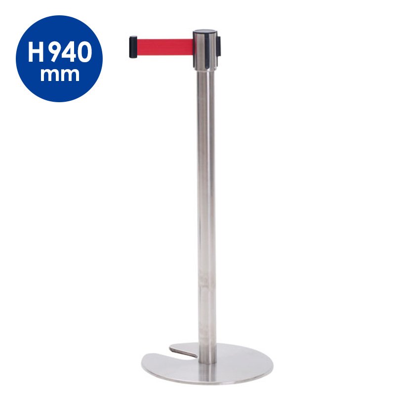 ベルトパーテーション ステンレス SUS-2 H94cm レッド 51353RED ガイドポール 誘導 ポール 待機列 行列 スタッキング 案内