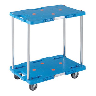 トラスコ TRUSCO オレンジ色書き付け お役目用 繋ぎ合わせる型脂製手押し車 伝達ルートヴァン 2段式 青み MPB-602-B 414-4350