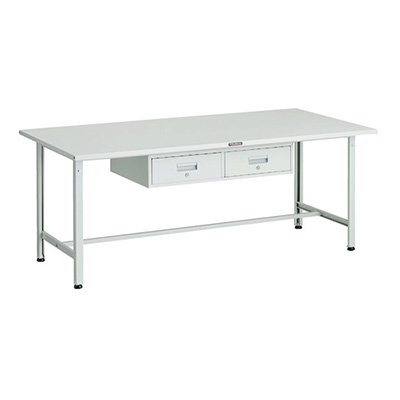 トラスコ TRUSCO オレンジブック 軽量作業台 2列引出付 ホワイト 1800X900X740mm SAE-1809FL2 W 183-3879