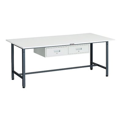 トラスコ TRUSCO 業務用 軽量作業台 2列1段引出し付 ダークグレー 1800X900X740mm AE-1809FL2 DG 183-3886