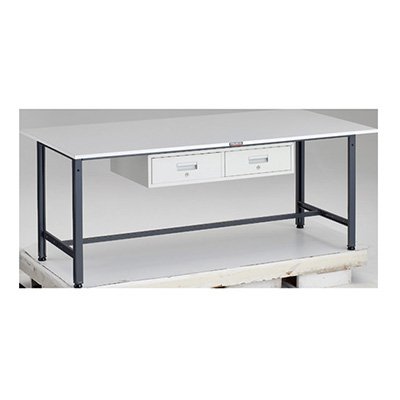 トラスコ TRUSCO 業務用 軽量作業台 2列1段引出し付 ダークグレー1800X900X740mm RAE-1809FL2 DG 183-3896