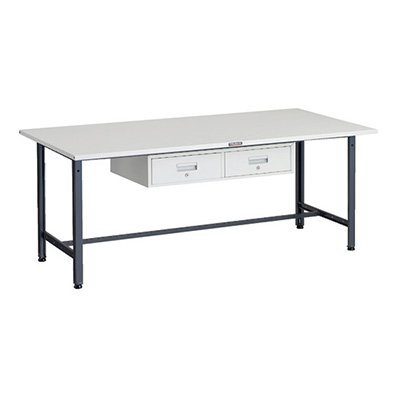 トラスコ TRUSCO 業務用 軽量作業台 2列1段引出し付 ダークグレー1800X900X740mm SAE-1809FL2 DG 183-3878