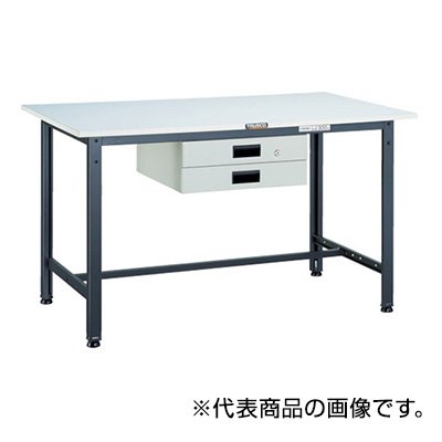 トラスコ TRUSCO 業務用 軽量作業台 薄型2段引出し付 ダークグレー900X600X740mm RAE-0960UDK2 DG 454-5249