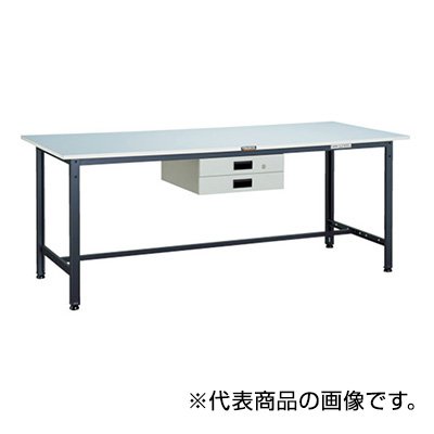 トラスコ TRUSCO 業務用 軽量作業台 薄型引出し付 ダークグレー 1800X900X740mm RAE-1809UDK2 DG 454-5753