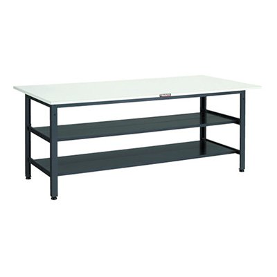 トラスコ TRUSCO 業務用 軽量作業台 下棚2枚・中棚2枚付 ダークグレー1800X750X740mm LEWP-1800LTW 467-0965