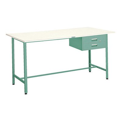 トラスコ TRUSCO 業務用 軽量立ち作業台 2段引出し付 グリーン 900X600X900mm HAE-0960F2 278-4840