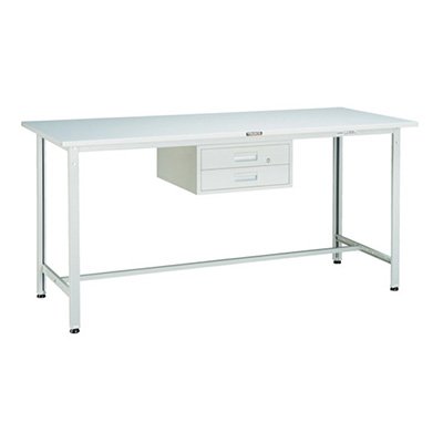 トラスコ TRUSCO 業務用 軽量立ち作業台 2段引出し付 ホワイト 900X600X900mm HRAE-0960F2 W 770-2167