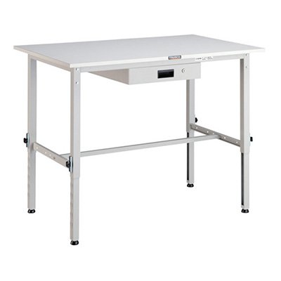 トラスコ TRUSCO 業務用 作業台 薄型1段引出し付 ホワイト 900X600X650~950mm AEM-0960UDK1 W 466-7417