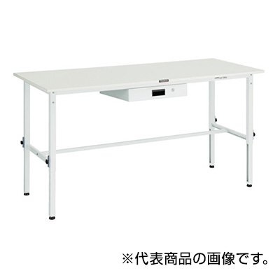トラスコ TRUSCO 業務用 作業台 薄型1段引出し付 ホワイト1800X900X650～950mm AEM-1809UDK1 W 466-7646