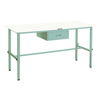 トラスコ TRUSCO 業務用 高さ調節式作業台 1段引出し付 グリーン 900X600X650～950mm AEM-0960F1 285-0737