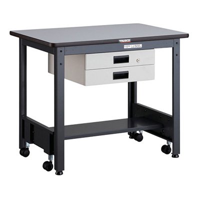 トラスコ TRUSCO 業務用 作業台 薄型2段引出し付 ダークグレー 900X600X740mm CFWP-0960UDK2 466-7981 42,543円