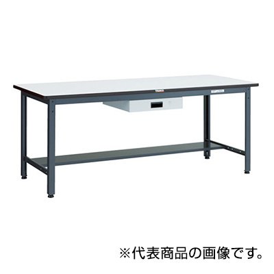 トラスコ TRUSCO 業務用 中量作業台 薄型1段引出し付 ダークグレー 900X600X740mm AEWP-0960UDK1 770-1845