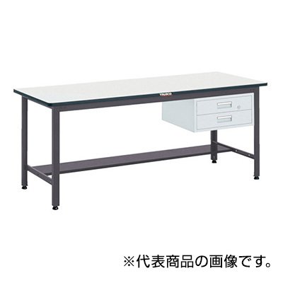 トラスコ TRUSCO 業務用 中量作業台 2段引出し付 ダークグレー 1800X900X740mm AEWS-1890F2 289-1743