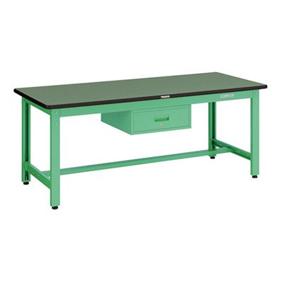 トラスコ TRUSCO 業務用 中量作業台 1段引出し付 ヤンググリーン 1800X900X740mm GWR-1890F1 YG 466-9061
