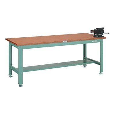 トラスコ TRUSCO 業務用 中量作業台 回転台付アンビルバイス付 グリーン 1800X750X740mm HW-1800VRS 301-3936|看板のサインシティ 店