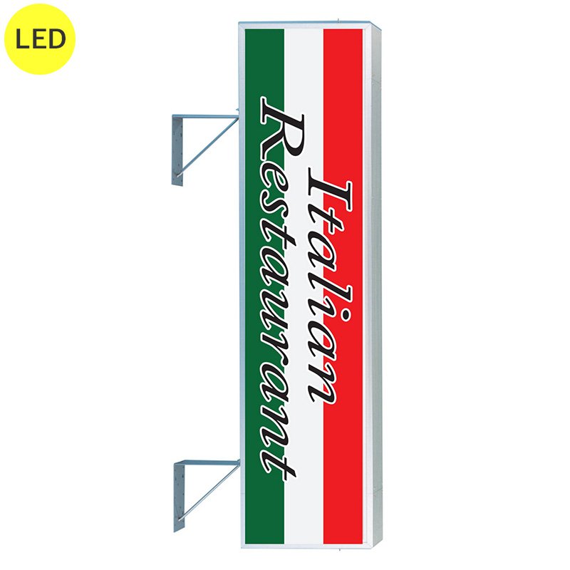 看板 電飾看板 袖看板 突き出し看板 三和サインワークス 156角アルミLED LLT21-55 W450&times;H1800 本体+標準取付金具｜看板のサインシティ　店