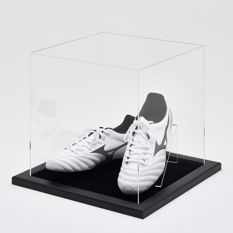 コレクションケース アクリル シューズ スニーカー 専用スタンド付き 台座タイプ：黒別珍 フレーム：CFビター スパイク ディスプレイ 収納 飾る｜看板のサインシティ　店