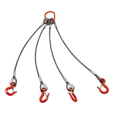 トラスコ TRUSCO オレンジブック 4本吊りアルミロックスリング フック付き 6mm×2m 1S TWEL-4P-6S2 160-6400