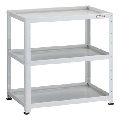トラスコ TRUSCO 小型ボルト式棚 バーディワゴンラック型 750×500 3段 ホワイト BDW-R973-W 272-1003