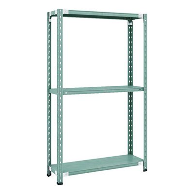 トラスコ TRUSCO CB型セミボルトレス軽量棚 900×300×H1500 3段 グリーン CB-5333-GN 115-5126