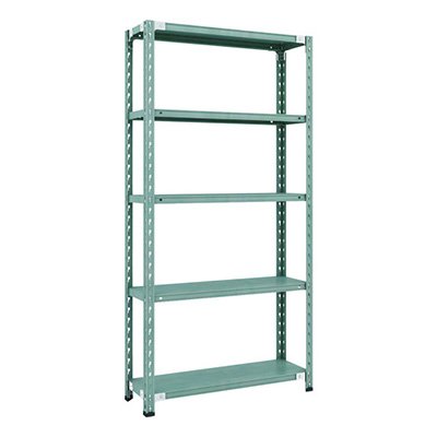 トラスコ TRUSCO CB型セミボルトレス軽量棚 900&times;300&times;H1800 5段 グリーン CB-6335-GN 115-5167｜看板のサインシティ　店