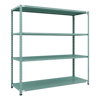 トラスコ TRUSCO CB型セミボルトレス軽量棚 1800×600×H1800 4段 グリーン CB-6664-GN 115-5189