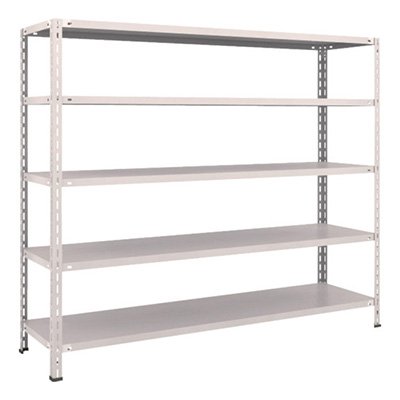 トラスコ TRUSCO スチールラック 軽量棚 中棚ボルトレス型1800×450×1500 5段 ネオグレー L56X-15 502-5478