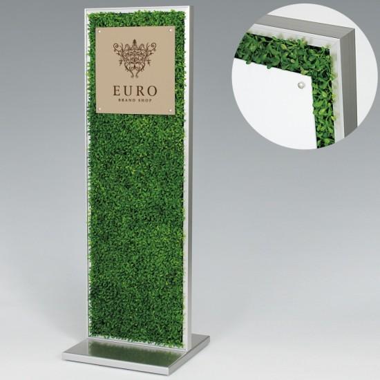 柔らかい 造花サインスタンド 全面グリーン 片面仕様 面板サイズ W297 H297 スタンド看板 案内看板 サインモール 店 新しいコレクション Addmarkgroup Com