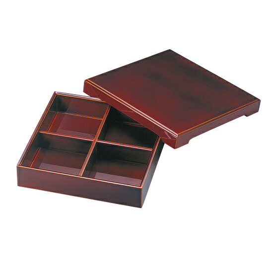 楽天市場】日本塗り 裏木曽春慶塗 松花堂弁当箱 蓋付き 四つ切り弁当